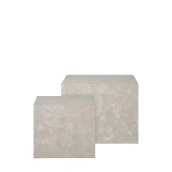 PRAGUE Lot de 2 tables basses carrées effet marbre 50x50cm