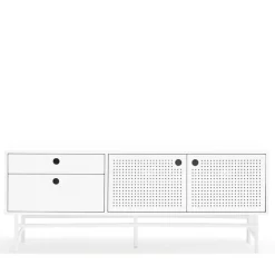 PUNTO Buffet en bois 2 portes 2 tiroirs L140cm