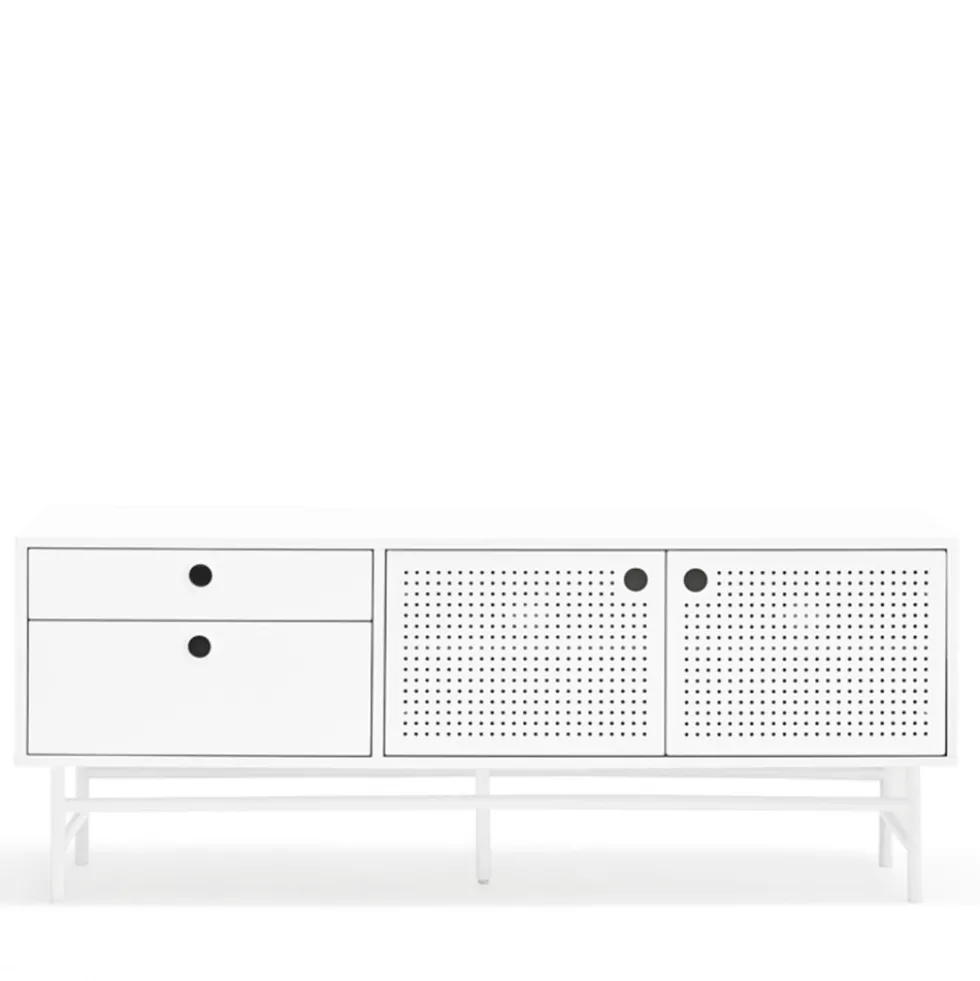 PUNTO Buffet en bois 2 portes 2 tiroirs L140cm