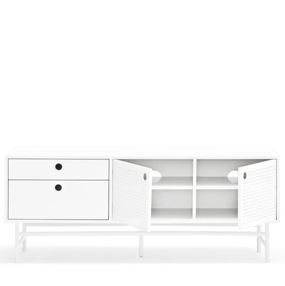 PUNTO Buffet en bois 2 portes 2 tiroirs L140cm