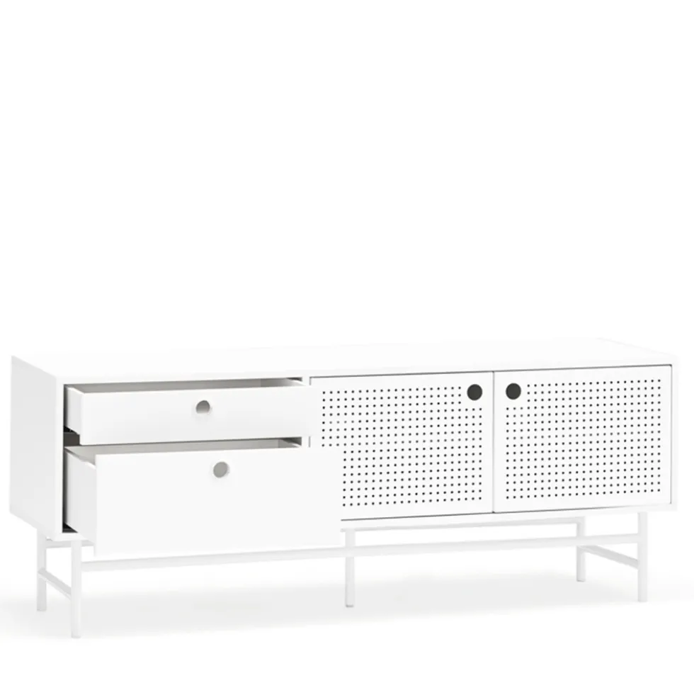 PUNTO Buffet en bois 2 portes 2 tiroirs L140cm