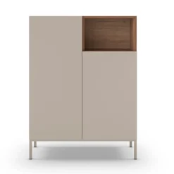 QUENOR Buffet 2 portes en bois et métal H120cm