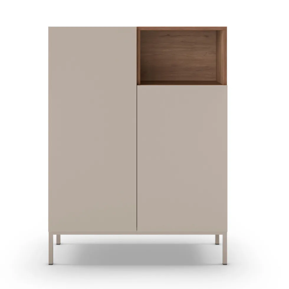 QUENOR Buffet 2 portes en bois et métal H120cm