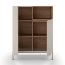 QUENOR Buffet 2 portes en bois et métal H120cm