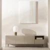QUENOR Meuble TV 3 portes 1 tiroir en bois et métal L180cm