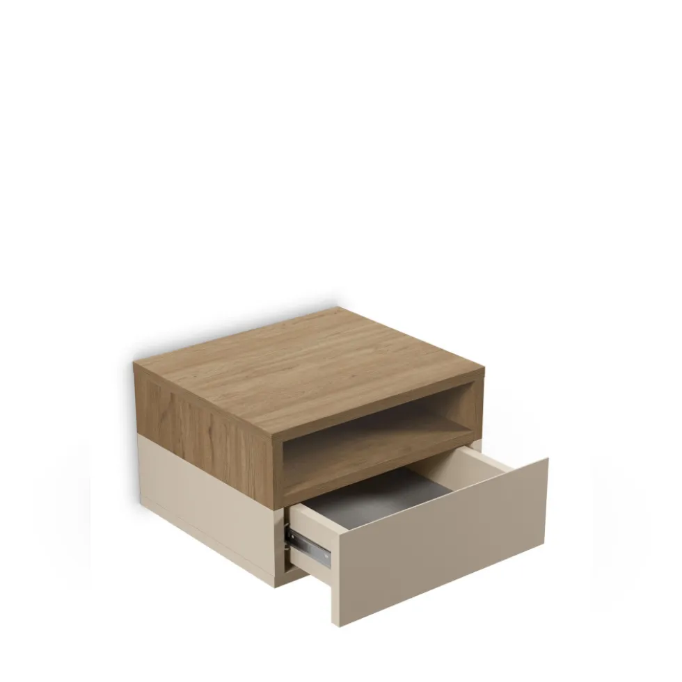 QUENOR Table de chevet murale 1 tiroir en bois
