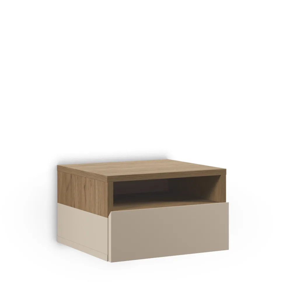 QUENOR Table de chevet murale 1 tiroir en bois