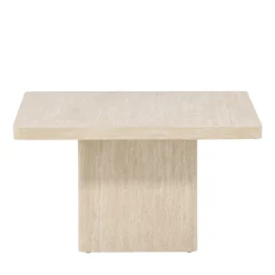 QVART Table basse carrée effet travertin 80x80cm