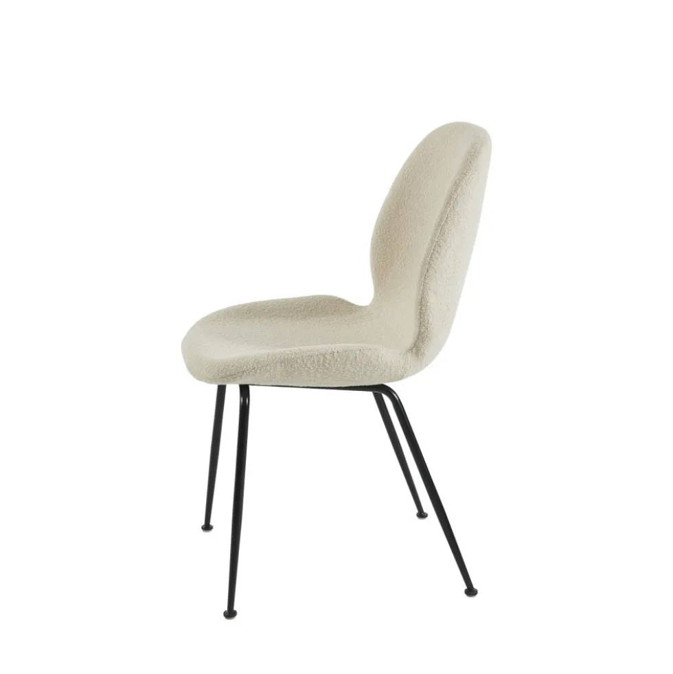 RAY Lot de 2 chaises en tissu bouclette et métal