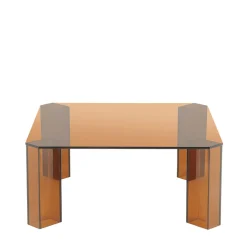 REMO Table basse carrée en verre 80x80cm