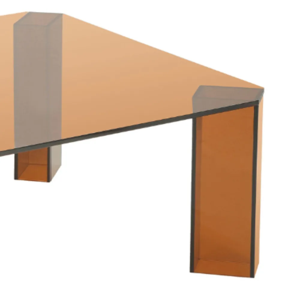 REMO Table basse carrée en verre 80x80cm