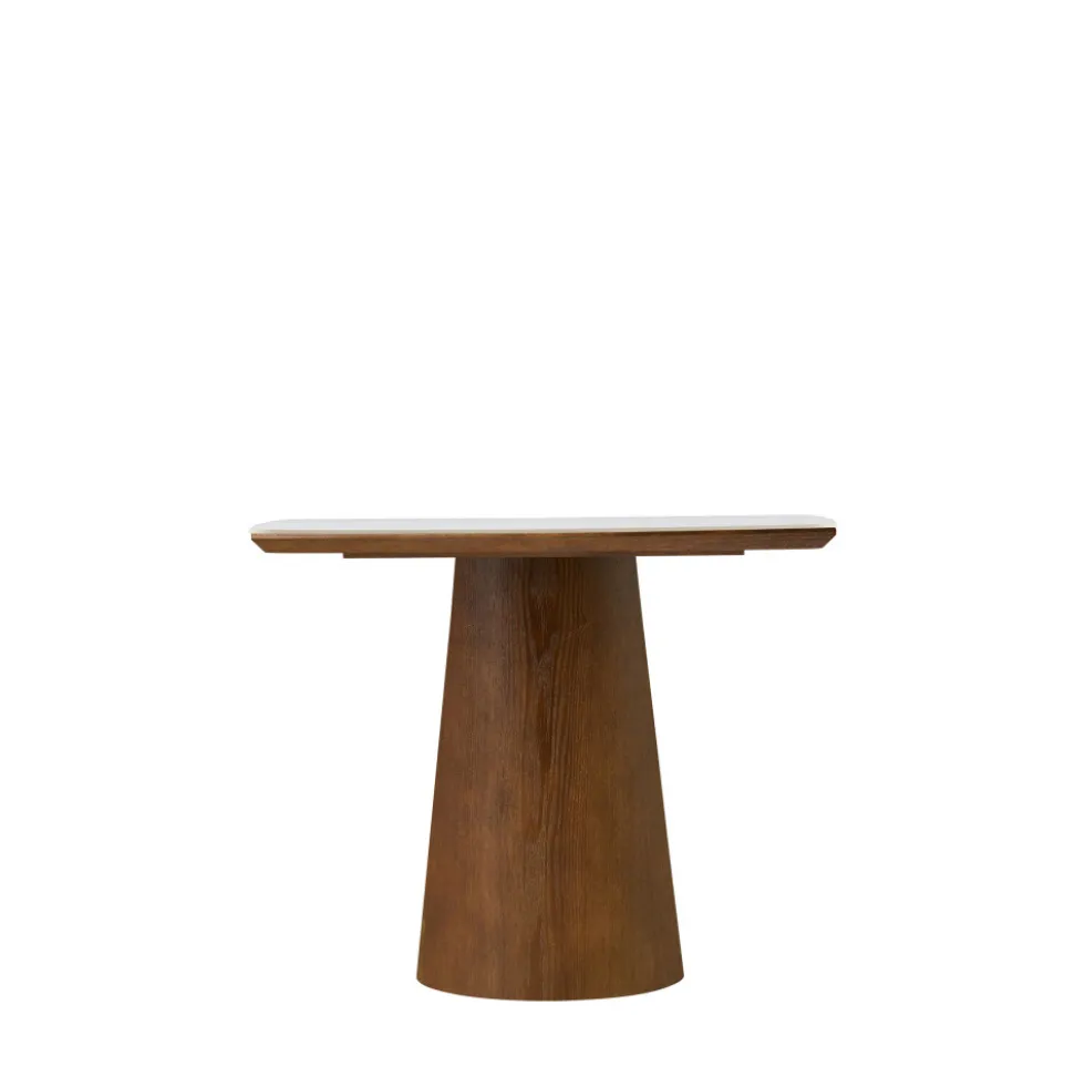 RENO Table à manger 8 personnes effet marbre et bois