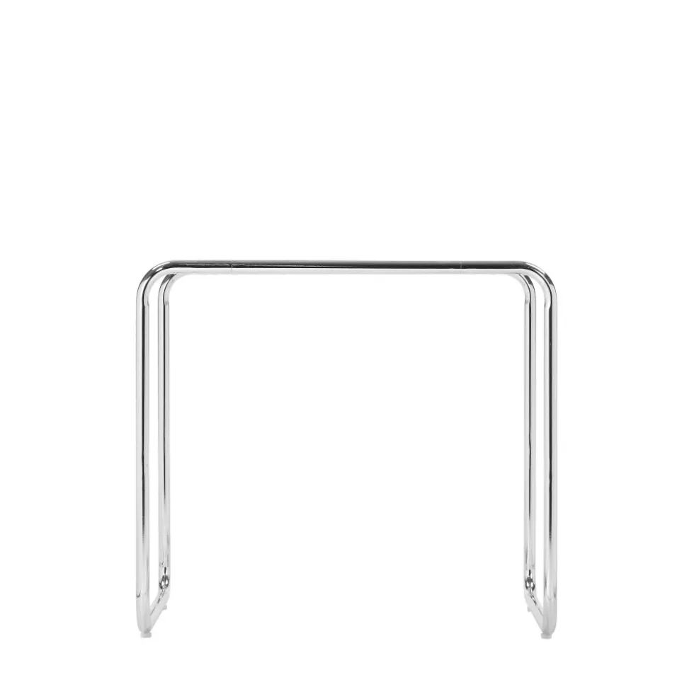 RIKA Table d'appoint en verre pieds chrome