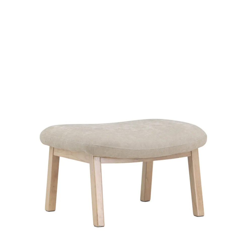 RILE Repose-pieds en tissu et bois