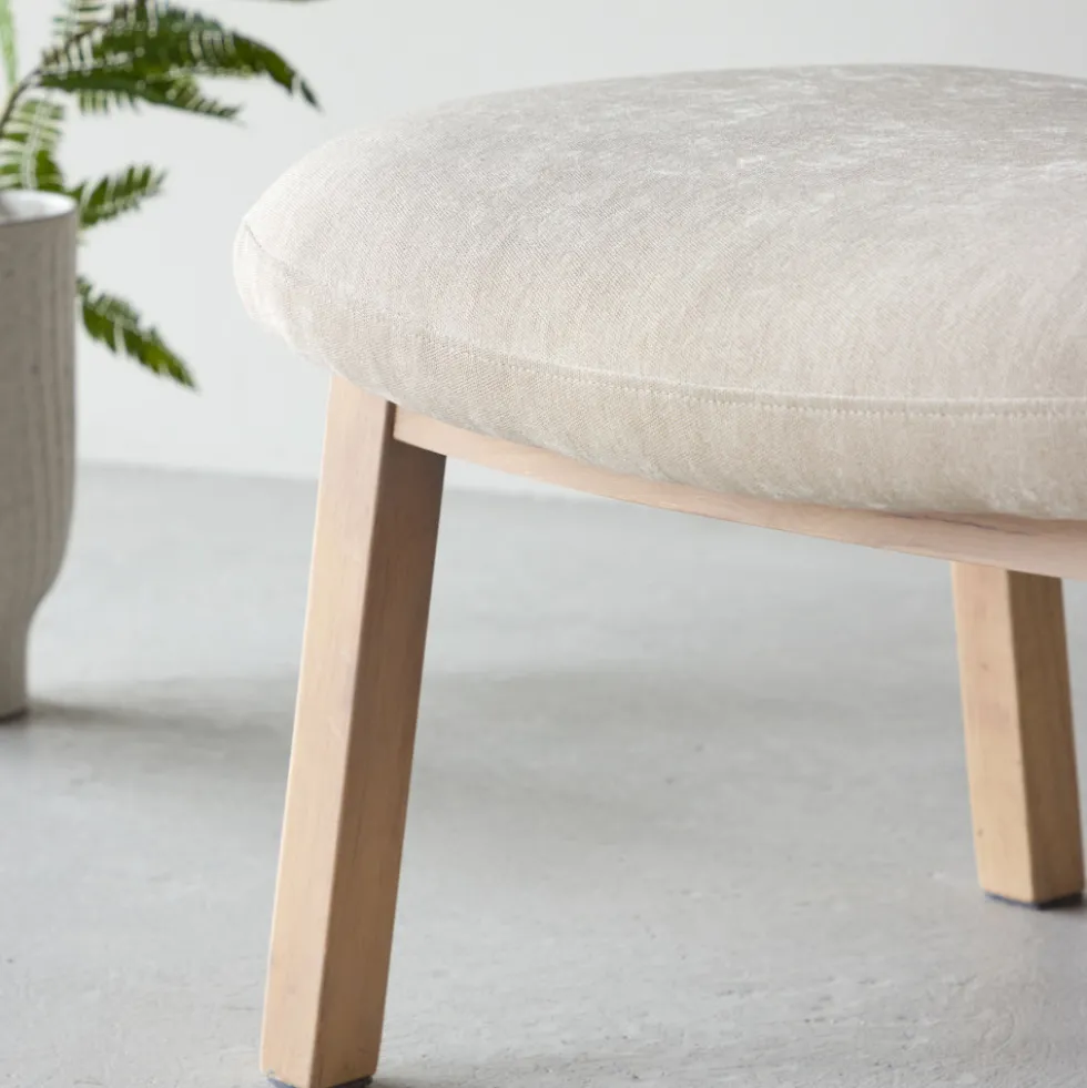 RILE Repose-pieds en tissu et bois