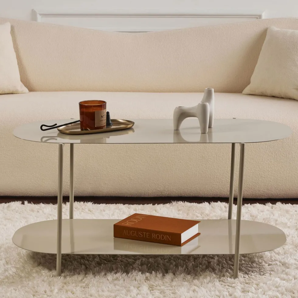 RILO Table basse ovale en métal 100x51cm