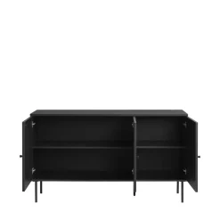 RINTO Buffet 3 portes en bois et métal L140cm