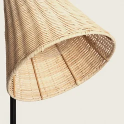 RIO Lampadaire en métal avec abat-jour en rotin H151cm