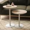 RITO Table d'appoint en métal et travertin ø40cm