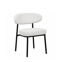 RODE Lot de 2 chaises en tissu bouclette, bois et métal
