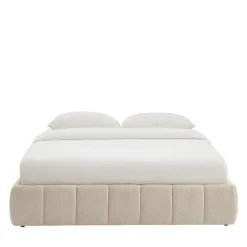 ROMEO Lit coffre en tissu chenille 160x200cm