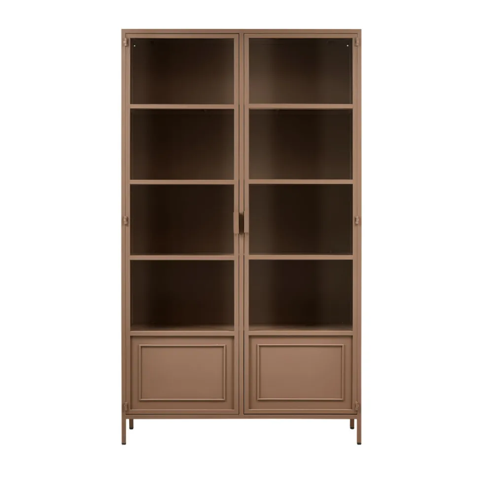 RONJA Vaisselier 2 portes en verre et métal H189cm