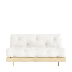 ROOTS Canapé convertible 160x200cm en bois naturel et tissu