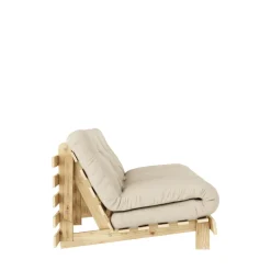 ROOTS Canapé convertible 160x200cm en bois naturel et tissu