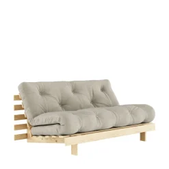 ROOTS Canapé convertible 160x200cm en bois naturel et tissu
