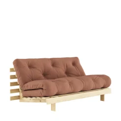 ROOTS Canapé convertible 160x200cm en bois naturel et tissu