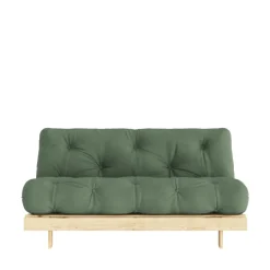 ROOTS Canapé convertible 160x200cm en bois naturel et tissu