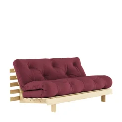 ROOTS Canapé convertible 160x200cm en bois naturel et tissu