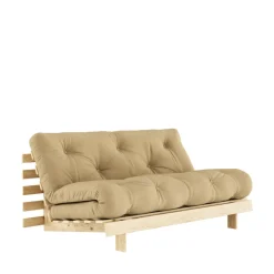 ROOTS Canapé convertible 160x200cm en bois naturel et tissu