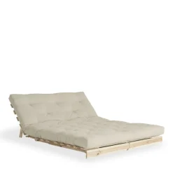 ROOTS Canapé convertible 140x200cm en bois naturel et tissu