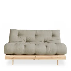 ROOTS Canapé convertible 140x200cm en bois naturel et tissu