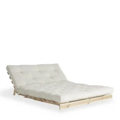 ROOTS Canapé convertible 140x200cm en bois naturel et tissu