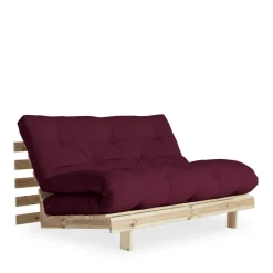 ROOTS Canapé convertible 140x200cm en bois naturel et tissu