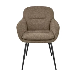 RUNA Lot de 2 fauteuils de table en tissu et métal
