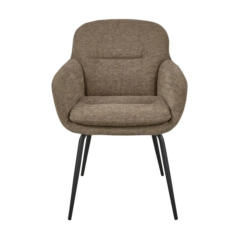 RUNA Lot de 2 fauteuils de table en tissu et métal