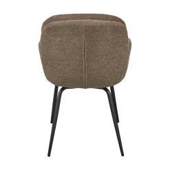 RUNA Lot de 2 fauteuils de table en tissu et métal