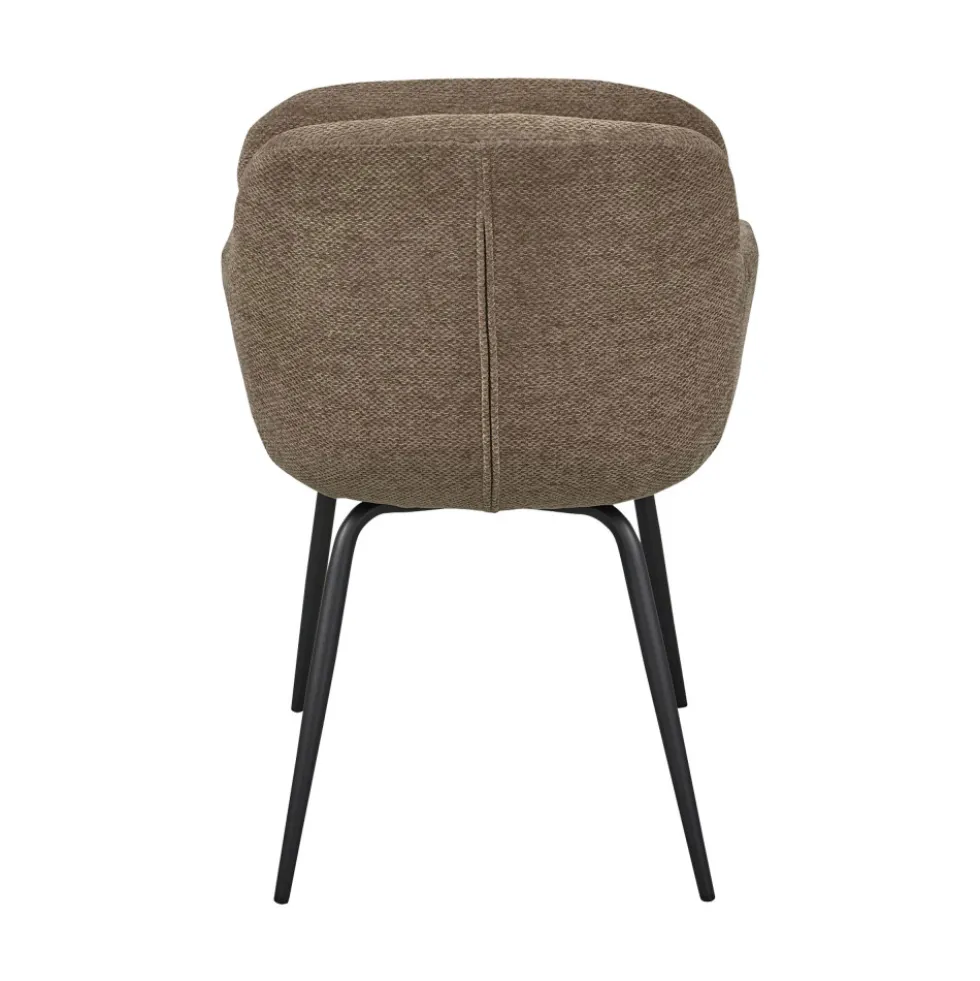 RUNA Lot de 2 fauteuils de table en tissu et métal