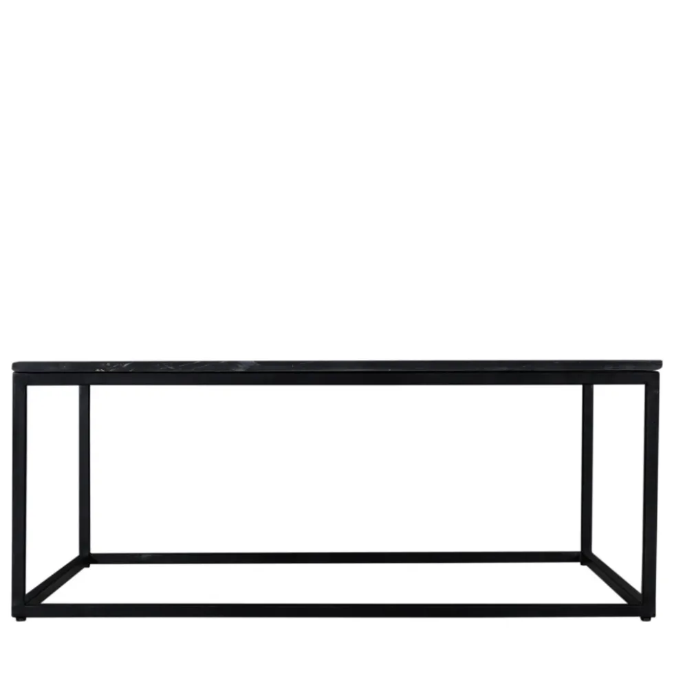 SAKU Table basse carrée en marbre et métal 100x100cm