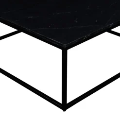 SAKU Table basse carrée en marbre et métal 100x100cm