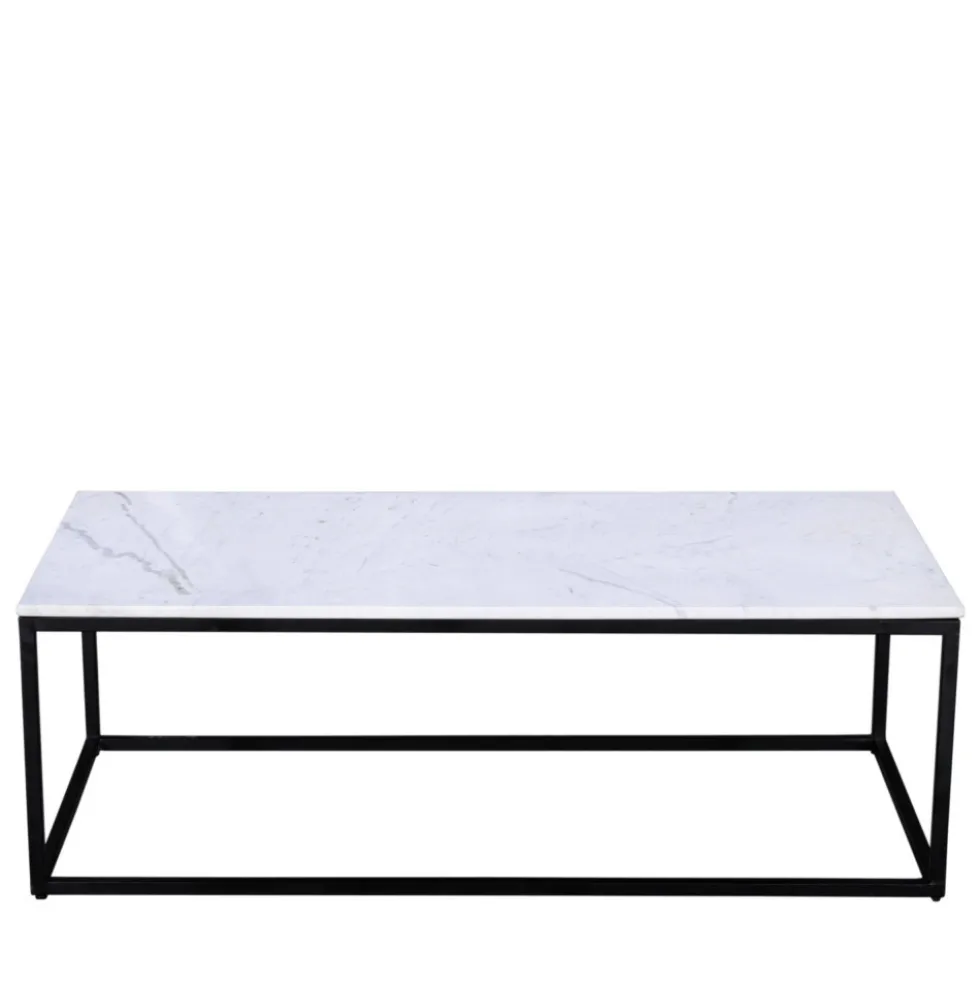 SAKU Table basse en marbre et métal 120x65cm