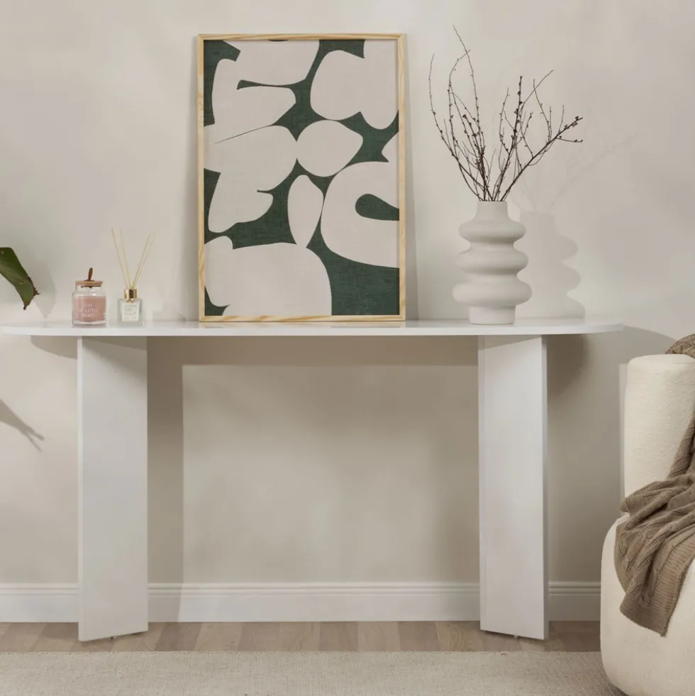 SAM Console ovale en bois L150cm
