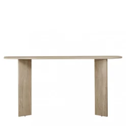 SAM Console ovale en effet travertin L150cm