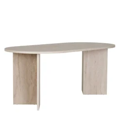 SAM Table à manger 8 personnes effet travertin