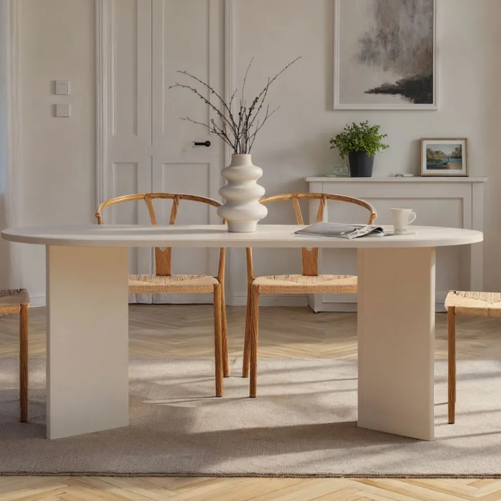 SAM Table à manger 8 personnes ovale en bois