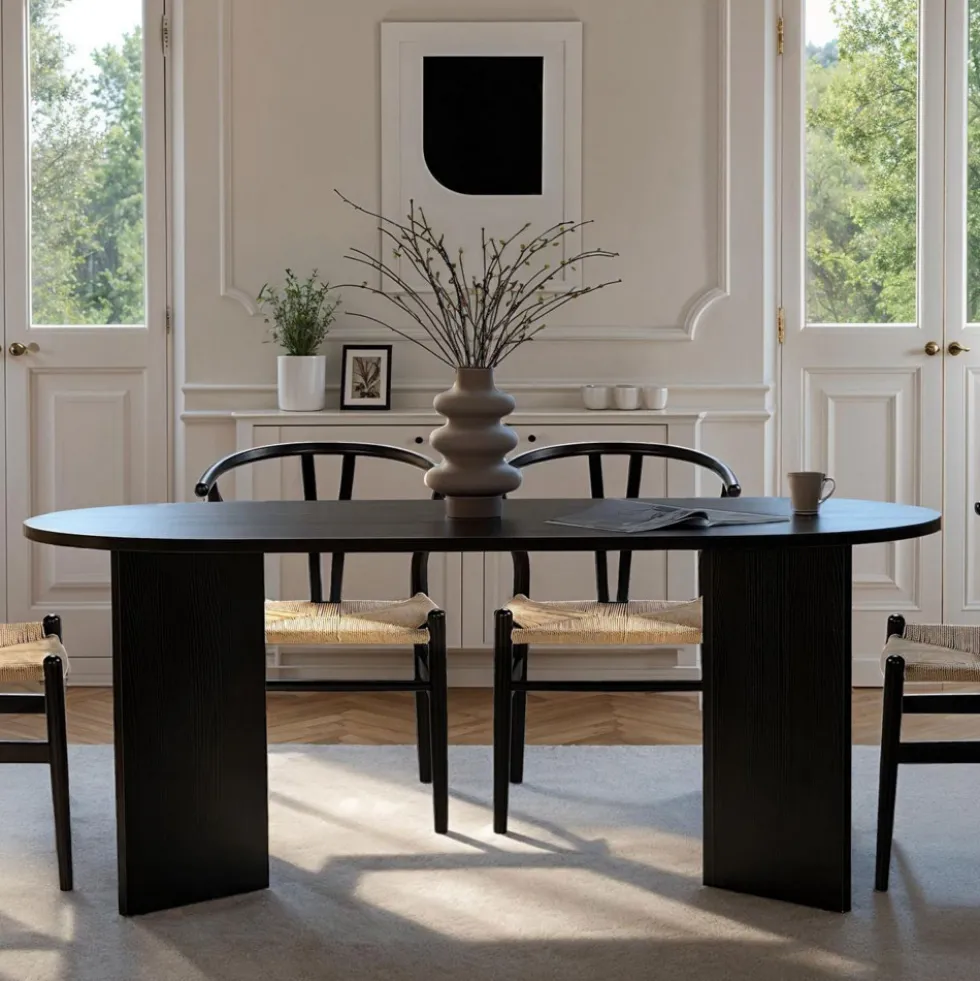 SAM Table à manger 8 personnes ovale en bois