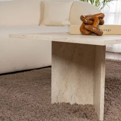 SAM Table basse effet travertin 119x60cm